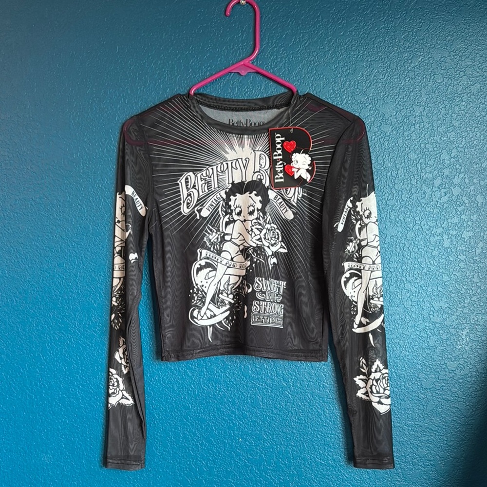 Betty Boop Black Long Sleeve Top